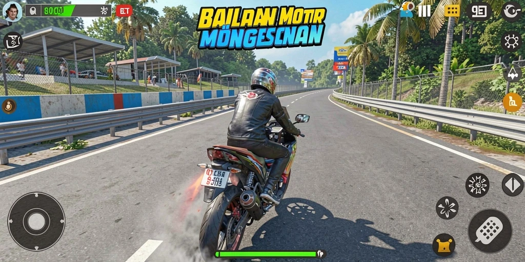 Tampilan gameplay seru dari balapan motor di 9ET.