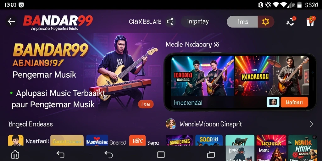 Tangkapan layar <strong>BANDAR99</strong> menampilkan pengguna menikmati musik dengan fitur interaktif.