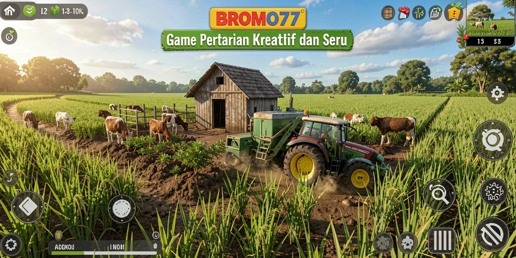 Tampilan gameplay BROMO77 yang menarik dan mengasyikkan dalam pertanian.