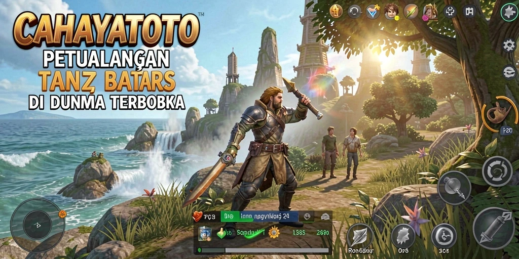 Screenshot gameplay CAHAYATOTO menampilkan dunia terbuka yang indah.