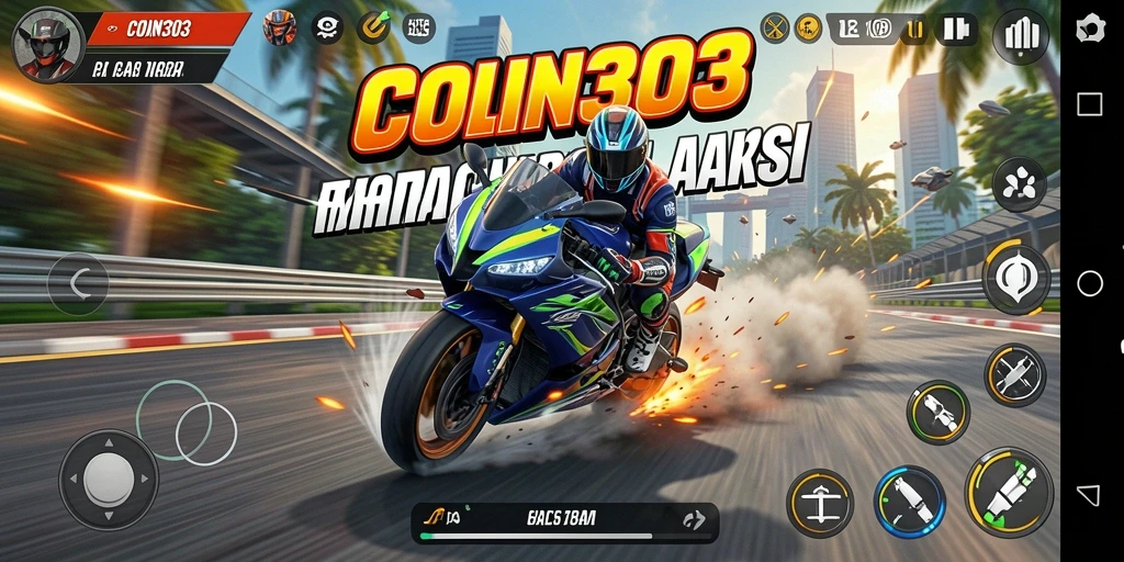 Gameplay seru dengan balapan motor yang intens.