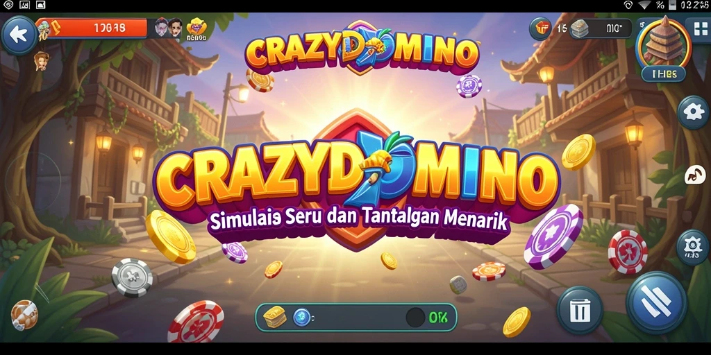 Tangkapan layar utama dari gameplay <strong>CRAZYDOMINO</strong> yang menampilkan keseruan bermain domino.