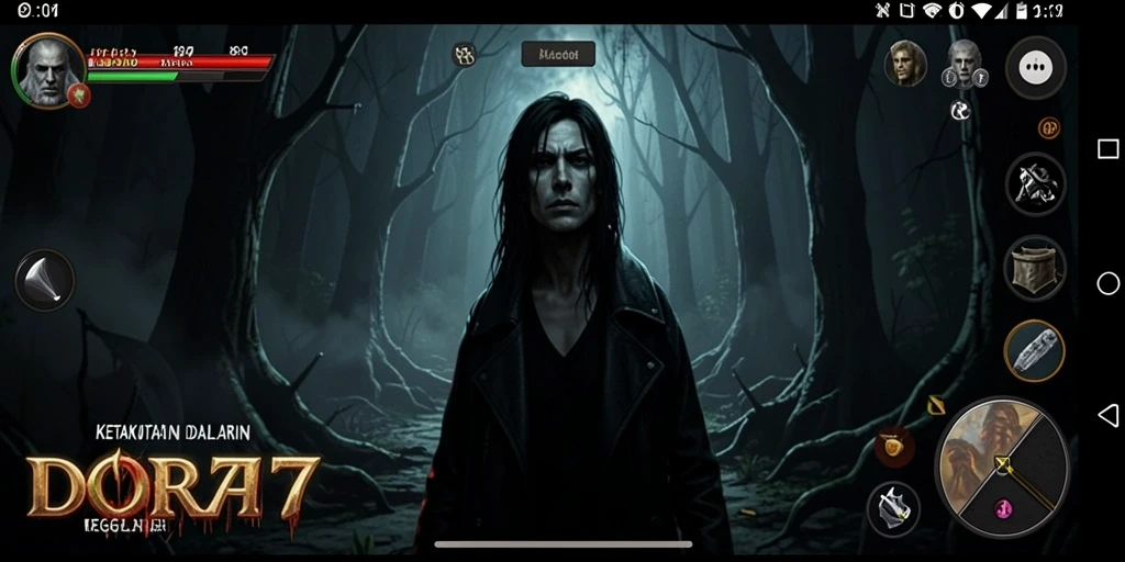 Tampilan gameplay DORA77 dengan suasana Horror yang mencekam.