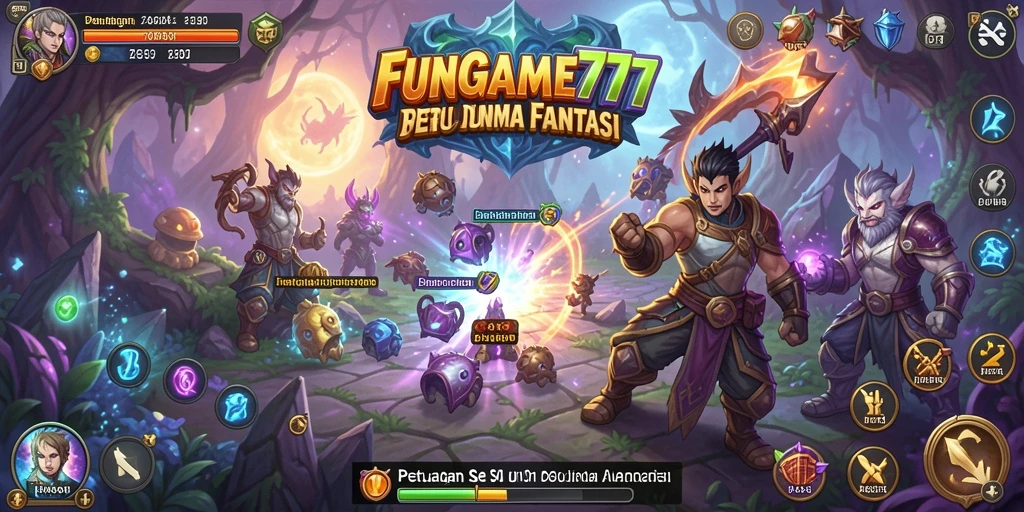 Tangkapan layar gameplay FUNGame777 menampilkan aksi seru di dunia petualangan.
