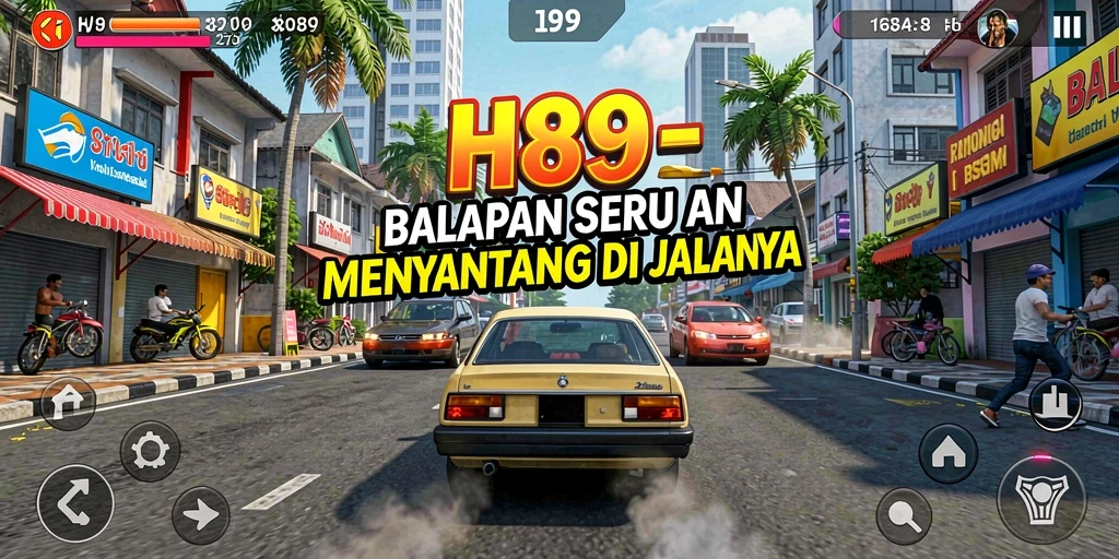 Gameplay H89 dengan balapan mendebarkan dan grafik menawan.