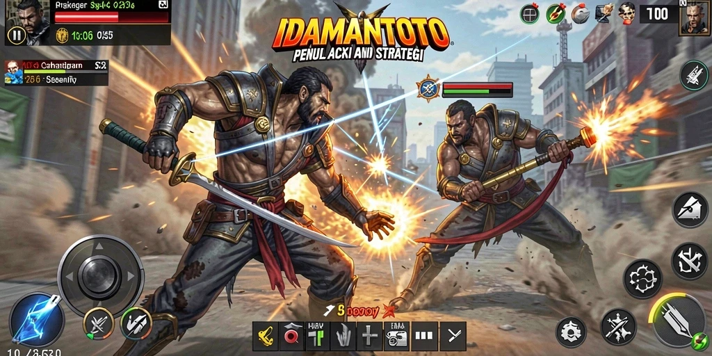 Tangkapan layar permainan menunjukkan aksi pertarungan yang mendebarkan di IDAMANTOTO.