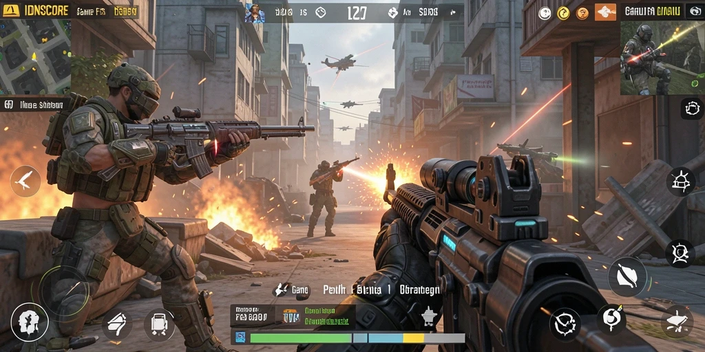 Tampilan gameplay IDNSCORE yang penuh aksi dan adrenalin.