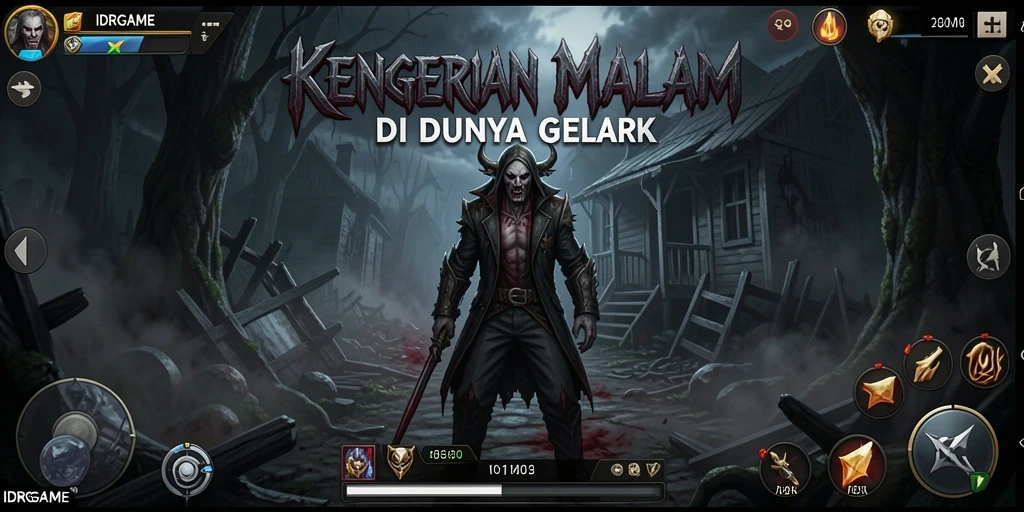 Tangkapan layar menampilkan gameplay menegangkan dan suasana gelap IDRGAME.