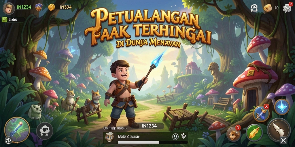 Screenshot gameplay IN1234 yang menampilkan aksi petualangan seru.