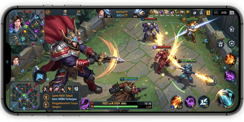 Screenshot gameplay INOVA77 menunjukkan aksi tim yang seru dalam pertempuran.