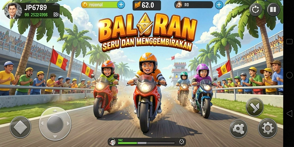 Tampak aksi balapan yang mendebarkan dalam JP6789.