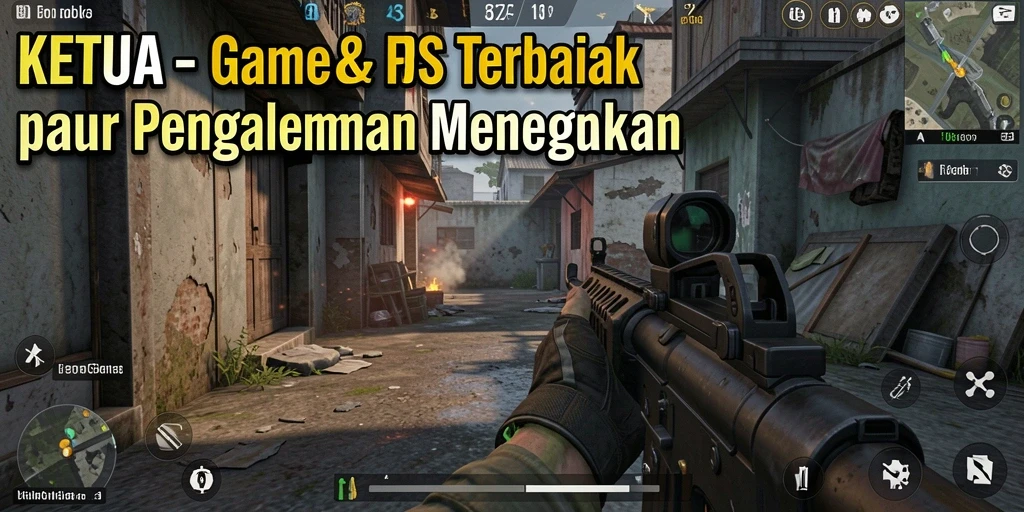 Tampilan gameplay KETUA dengan aksi pertempuran FPS yang mendebarkan.
