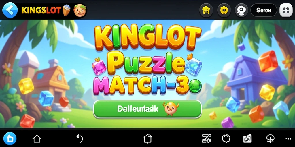 Tampilan layar permainan KINGSLOT dengan aksi Match-3 yang seru.