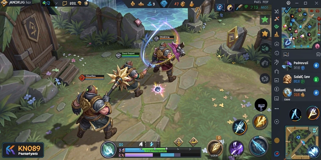 Tampilan menarik dari gameplay strategi dalam KNO89.