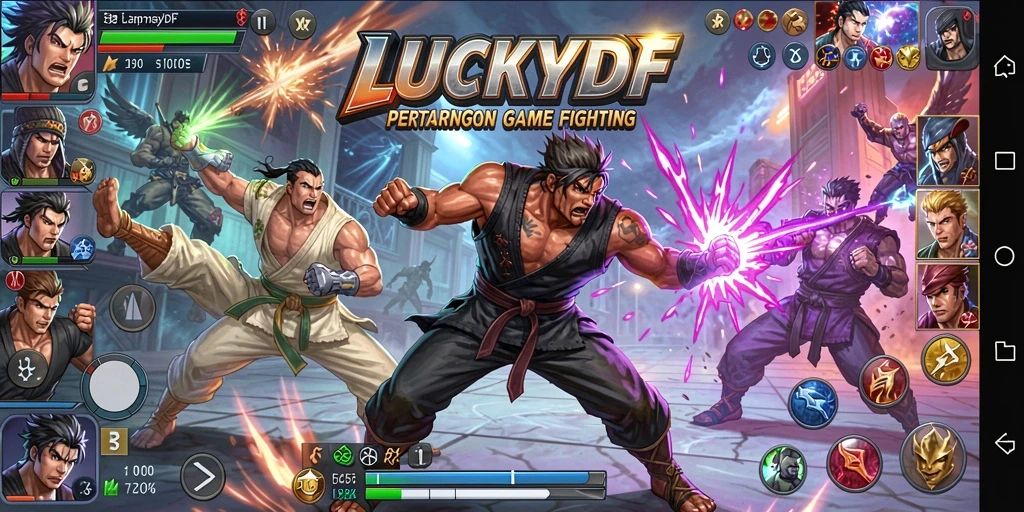 Gameplay LUCKYDF yang menegangkan saat pertarungan epik.