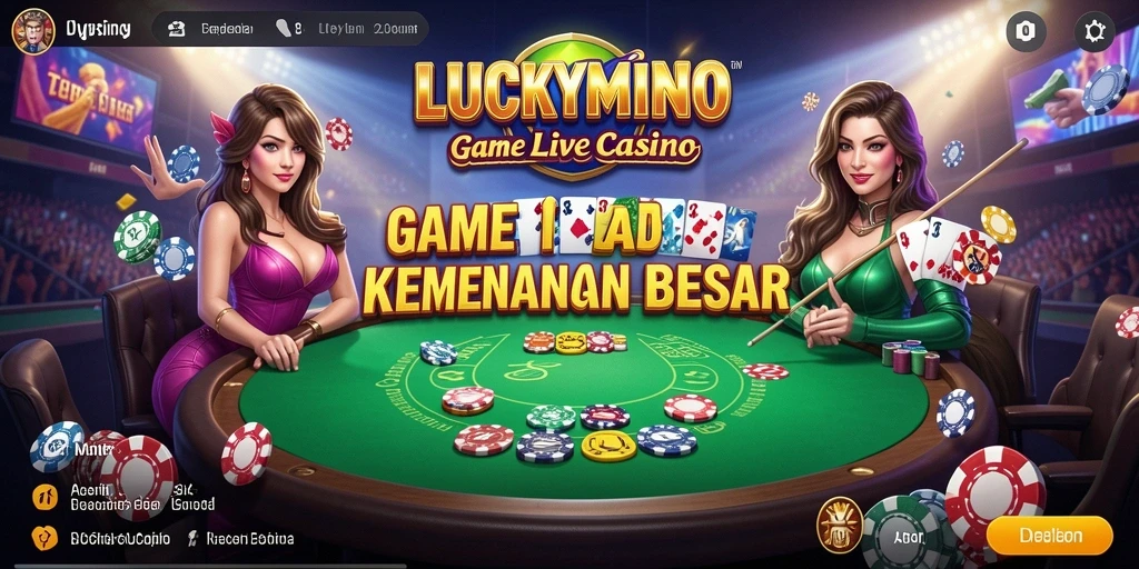 Tampilan menarik dari gameplay LUCKYMINO Live Casino.