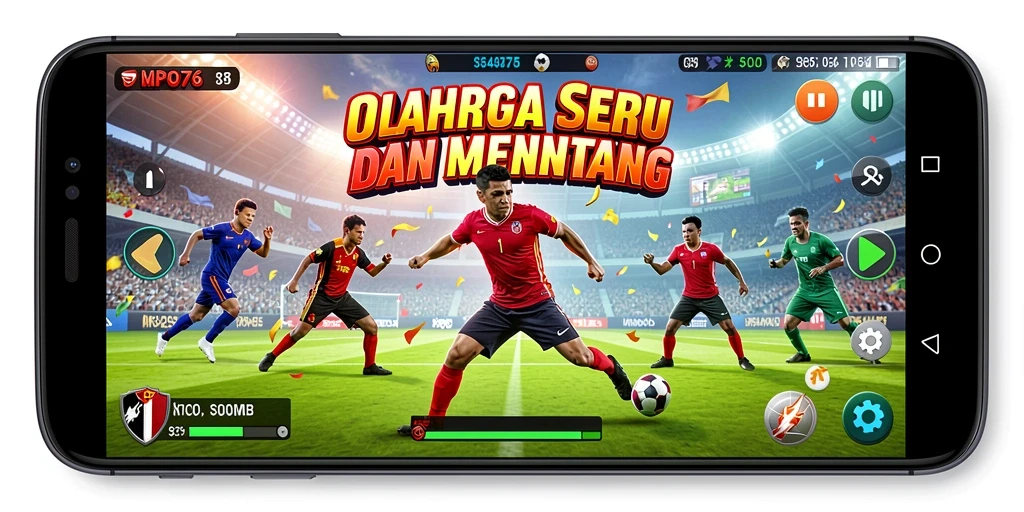 Tangkapan layar MPO76 menunjukkan aksi olahraga yang mendebarkan.