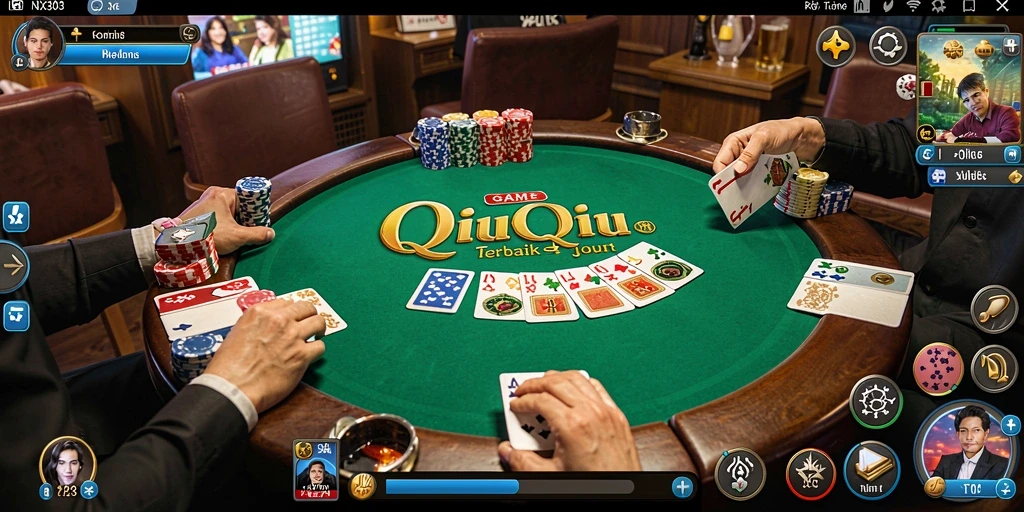 Screenshot gameplay QiuQiu yang intens dan seru.