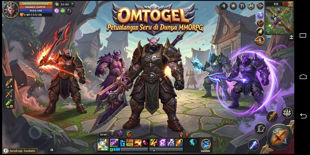 Tampilan epik gameplay OMTOGEL di dunia MMORPG.