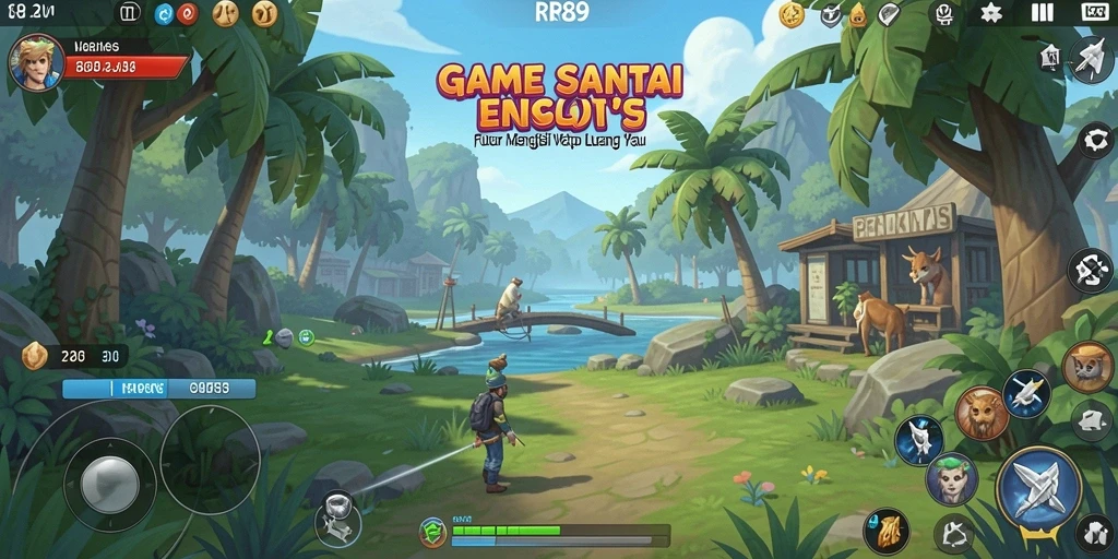 Tampilan gameplay menarik di RR89 dengan karakter lucu dan tantangan seru.