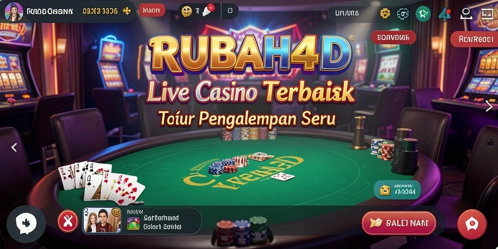 Screenshot gameplay RUBAH4D menampilkan dealer langsung dan suasana kasino yang mendebarkan.