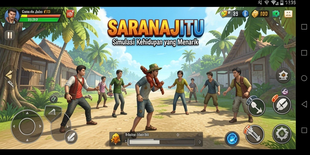 Tampilan menarik dari gameplay SARANAJITU dengan interaksi simulasi.