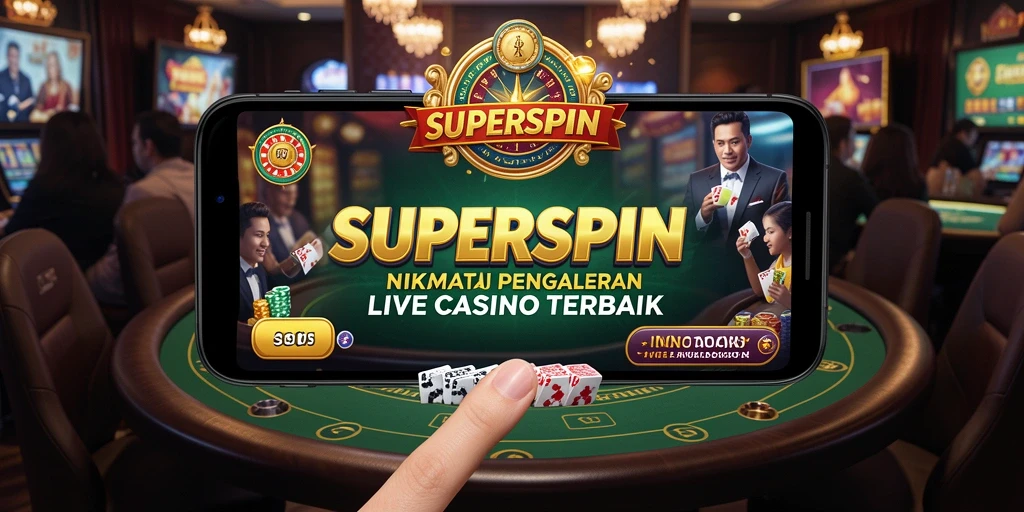 Tampilan gameplay menarik di SUPERSPIN dengan dealer langsung.