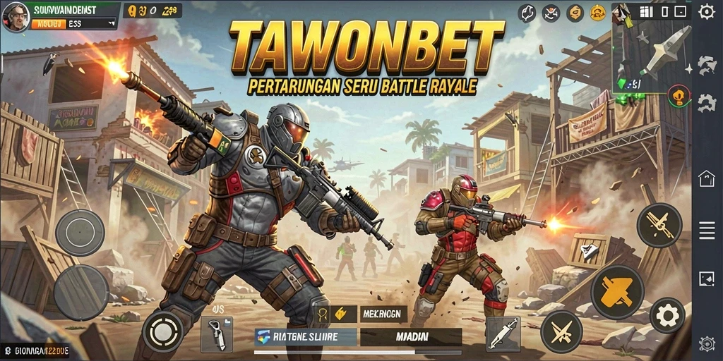 Screenshot menunjukkan aksi mendebarkan dalam permainan Battle Royale.