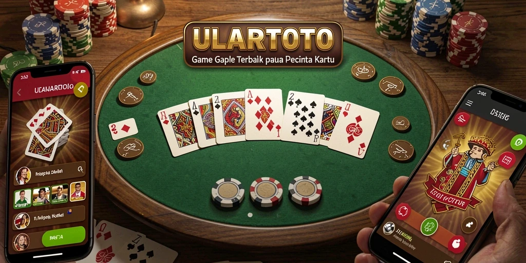 Tampilan menarik dari gameplay ULARTOTO dalam permainan Gaple.