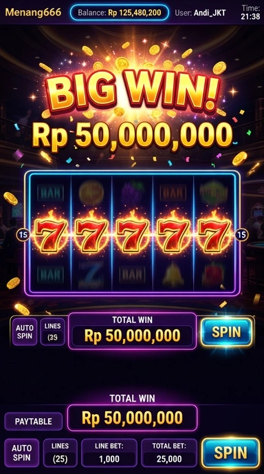 Tampilan antarmuka pengguna menang666 yang menarik.
